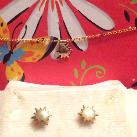 Real vintage jewelry - matching gold necklace and earrings - Picture 6 of 6